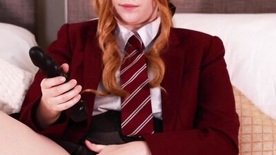 Posh 18 Year Old Redhead Schoolgirl Tells You How To Wank And Cum For Her