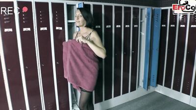 Real German couple fucking in the changing room and filming themselves