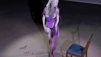 3D cute cosplay slut naked her perfect body have blowbang sex with big cocks