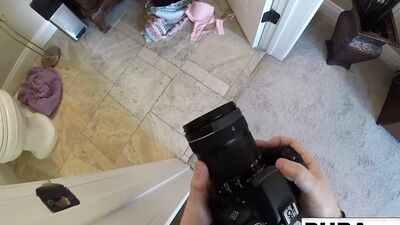 Busty Brett Rossi does a sexy tease in her Motel Room