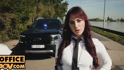Dirty cop Audrey Reid blows and fucks you in the station