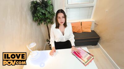 Fucking your boss babe KissCat with her favorite dildo