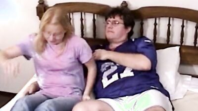 Tiny dick guy gets a blowjob from a blondie and fucks her later