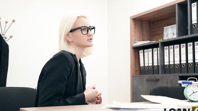 LOAN4K. Blonde whore is having a rough anal fuck for a loan