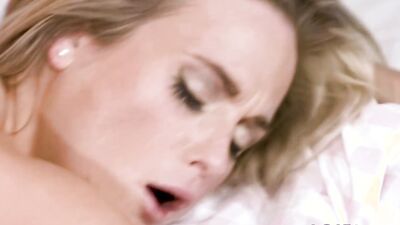 Blonde satisfied when his cum is dripping out of her wet pussy - Love Creampie