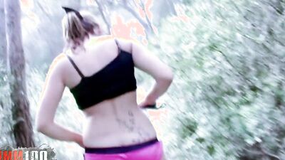 Porn jogging in the woods with Charlotte de Castille