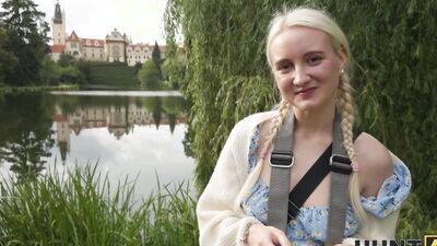 HUNT4K. Cute blonde babe Daruma Rai was craving a huge cock in her tight pussy