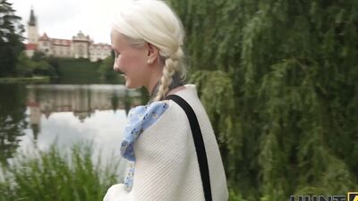 HUNT4K. Cute blonde babe Daruma Rai was craving a huge cock in her tight pussy