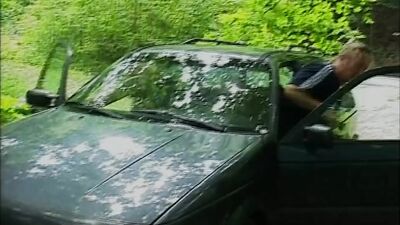 Beautiful Redhead MILF Fucked in the Woods and Cummed on Pussy by Big Cock