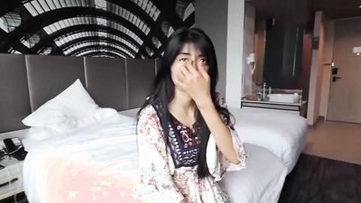 JohnTronX - Gorgeous shy girl shows me her hairy pussy and sucks my dick in POV fashion