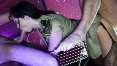 Jodi James Gets Double teamed By Two Cocks In The Pool Hall- Titopia