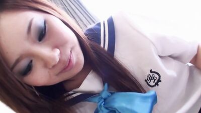 Babe wears a cute uniform while having sex in POV
