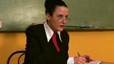 The Teacher Doggy Over the Desk Takes a Nice Cock Actually 2