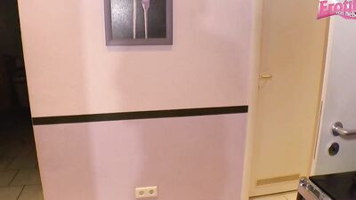 German horny brunette slut meets with a user for blowjob
