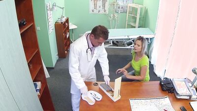 Blonde MILF thinks MY BIG COCK will cure her illness - Fake Hospital
