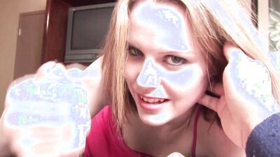 4K/ Hot POV Handjob Cumshot for Lucky Old Man from Sexy Petite Cute Face Brunette Babe Kody Evans