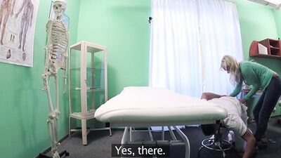 Sexy Blonde MILF give Doctor an Emergency Massage - Fake Hospital