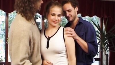 Hot French babe has great anal threesome fun