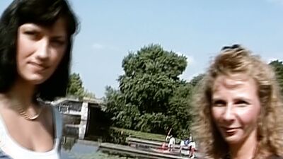 Two hot German bitches sucks big dick and share sperm