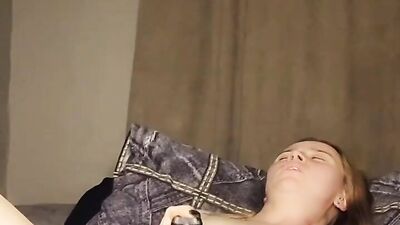 Panties to the side, feet up and squirt out