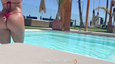 I Meet a Slutty Latina Tourist at the Pool. Sucked and Fucked by a Stranger in a Hotel at a Seaside Resort
