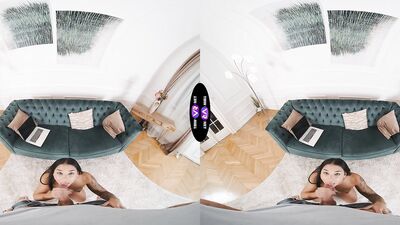 Black Angel Gets Caught Masturbating And Sucks Dick Instantly - TmwVRnet