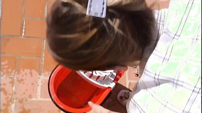 Piss and Fuck loving romanian couple outdoors squirrting