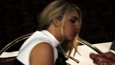 Slutty Blonde Nun Fucked Hard with Cum on Her Face