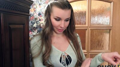 CUCK4K. Babe with tight pussy is revealing on stranger's cock in front of her husband