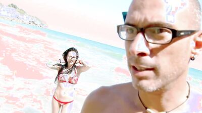 Fucking on the beach with the superb Spanish Milf Raquel Abril who cums like a slut