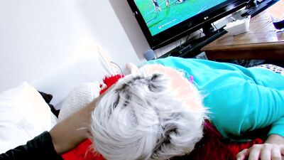 Phil Hollyday fucks gorgeous blonde Milky Cooper while watching the game