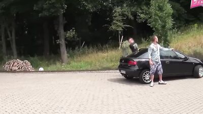 Horny German tattooed milf has a threesome with 2 customers