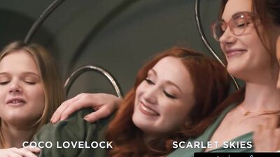 GIRLSWAY - Spooked Scarlet Skies & Pals Vanessa Sky, Coco Lovelock Hang With Stepmom Siri Dahl