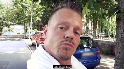 Public Outdoor Sex with Hot German Blonde Curvy Milf Babe