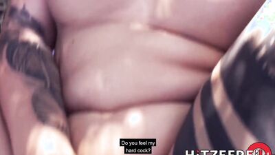 Public Outdoor Sex with Hot German Blonde Curvy Milf Babe