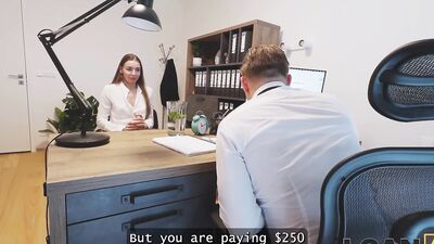LOAN4K. She came for money, she got a huge clerk’s cock first