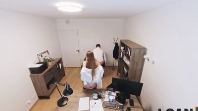 LOAN4K. She came for money, she got a huge clerk’s cock first