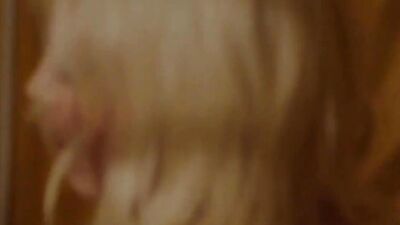 Sexy blonde in a retro tease and solo