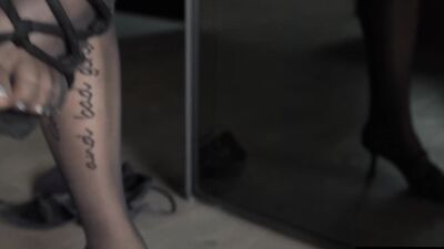 Gloved fingers and a vibrator give her such a powerful orgasm