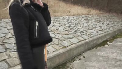 Public Agent Hitchhiker fucked outdoors and indoors in FISHNET body suit