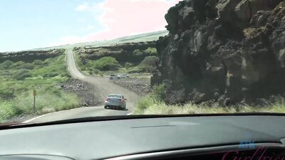 While on safari with Yara Skye she sucks you in the back of the car and makes you cum