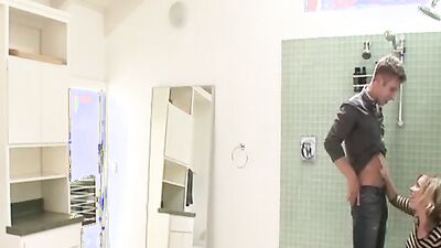 Adrianna Nicole threesome sex in the shower with double penetration