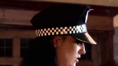 Busty Cop Plays Fucks Another with Strap On- LatinaFever