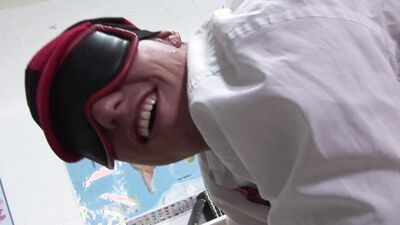 College Professor Kerry Louise Fucks Her Blindfolded Student On Her Desk- Skankery