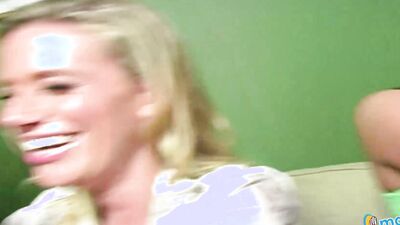 Kylie Worthy And Gianna Michaels Enjoy Tugging Black Dick