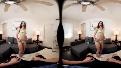 FORBVR - Your Stepsister Can't Resist But To Play Around With Your Cock A Little Bit