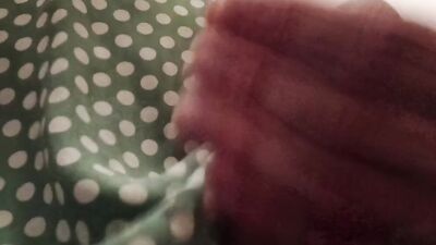 Trans-girl Stesha masturbates her small clit in the toilet