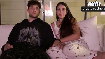 Step Sis get Horny from Movie and Can't Resist Sex with Stepbrother - Rough F...