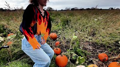 Flashing in a Pumpkin Patch with My Friend