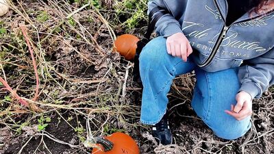Flashing in a Pumpkin Patch with My Friend